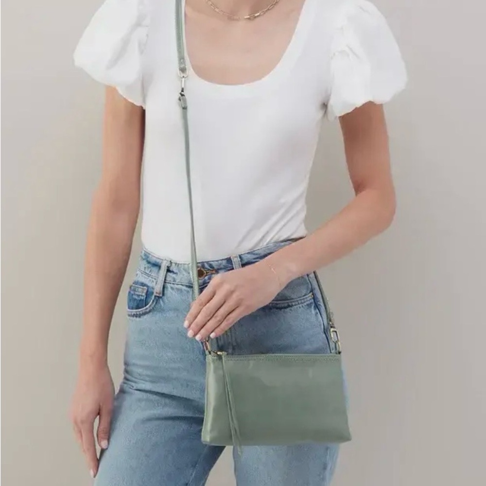 HOBO Jade Darcy Crossbody Leather Bag NWT 💚 - Picture 13 of 16